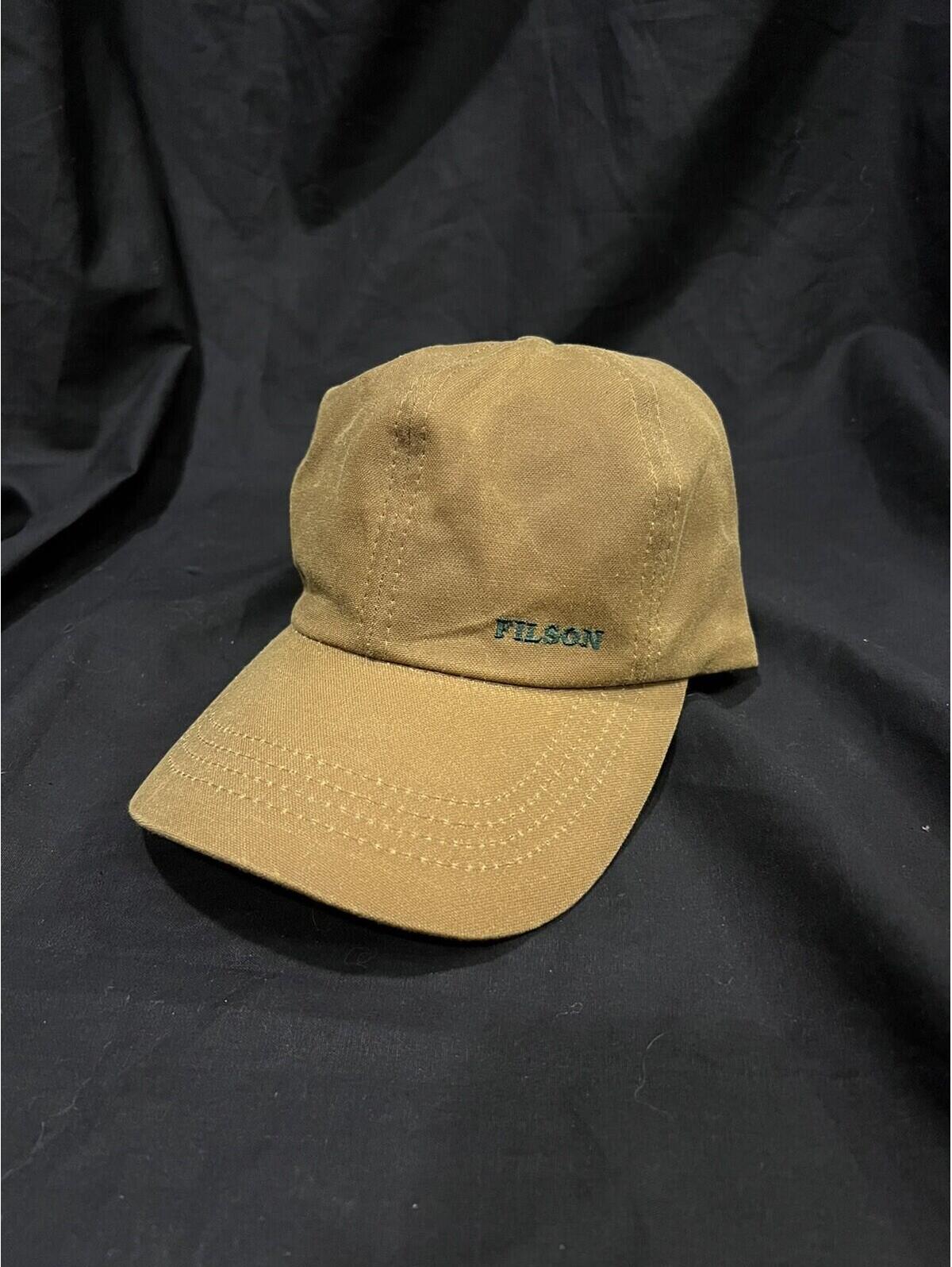 Filson Oil Tin Low-Profile Cap Tan Os Waxed Canvas Baseball Fishing Brown Hat